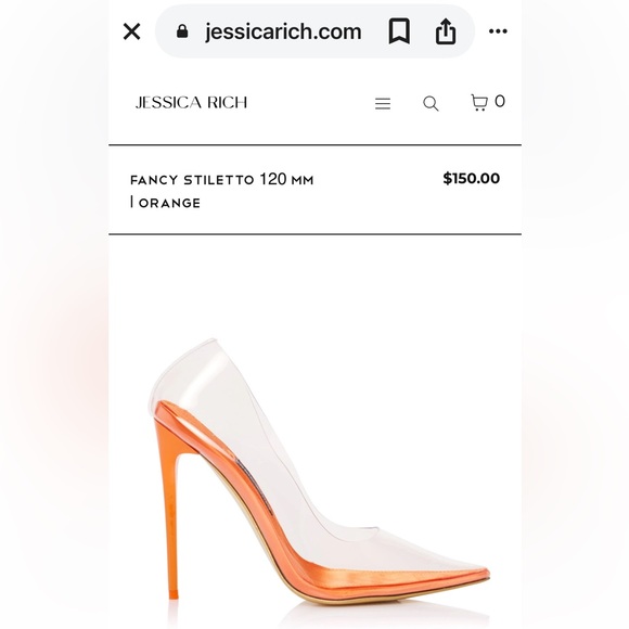Jessica Rich “So Fancy” Orange & Clear Stiletto - Size 39 (US 9) NWT - Picture 14 of 14